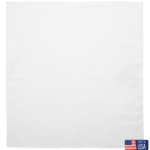 1 piece, USA Made Solid Color Bandana 100% Cotton, White, 22" x 22"
