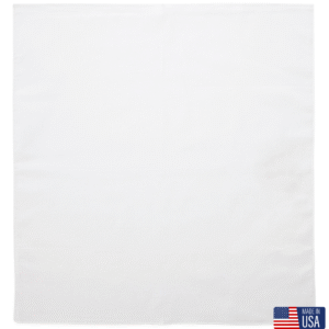 1 piece, USA Made Solid Color Bandana 100% Cotton, White, 22" x 22"