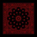 1 piece, CM Western Paisley Bandanas in Bulk Imported 100% cotton, Red on Black, 27" x 27"