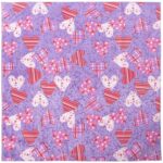 Plaid and Polka Dot Hearts Bandana - 22x22 Inch - 1 piece