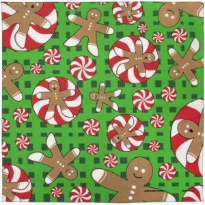 Gingerbread Men Bandana - 22x22 Inch - 1 piece