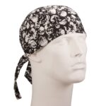 White Skulls Head Wrap - 1 piece