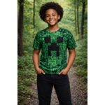 NEW Kids Minecraft Graphic Short Sleeve T-Shirt Size XL Crew Neck Polyester