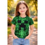 NEW Kids Minecraft Graphic Short Sleeve T-Shirt Size XS Crew Neck Polyester