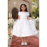 Satin bodice with organza overlay dress - Holy Communion/Flower Girl - Size 10X