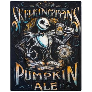 NEW Throw Blanket - The Nightmare Before Christmas, Skellingtons Pumpkin Ale 60x50