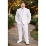 NEW Boys First Holy Communion Suit Size 8H - White 5 Piece w/Garment Bag