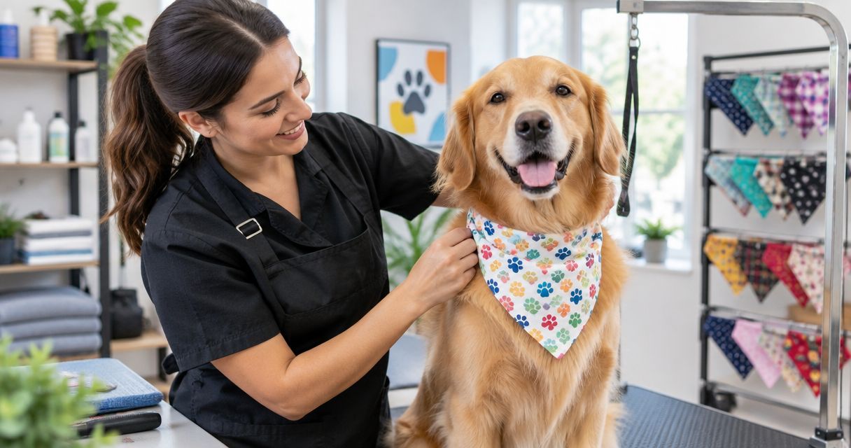 Best customizable dog bandanas for professional pet groomers 2026