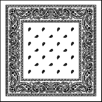 1pc White Paisley Handkerchief - Single 1pc 22x22