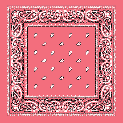 1pc Pink Paisley Handkerchief - Single 1pc 22x22