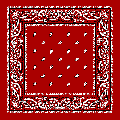 1pc Red Paisley Handkerchief - Single 1pc 22x22