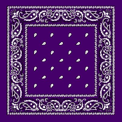 1pc Purple Paisley Handkerchief - Single 1pc 18x18