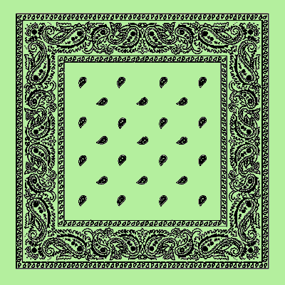 12pcs Mint Green Paisley Handkerchiefs - Dozen Packed 22x22