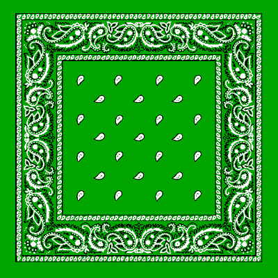 1pc Kelly Green Paisley Handkerchief - Single 1pc 22x22