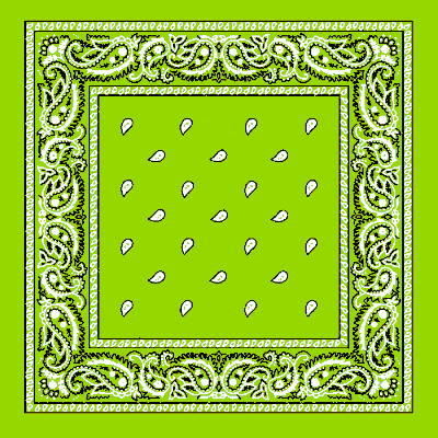 600pcs Lime Green Classic Paisley Handkerchiefs - Imported - 100% cotton