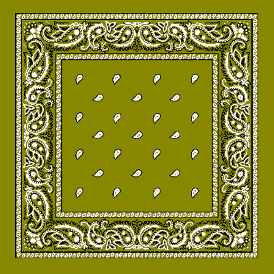 600pcs Olive Green Classic Paisley Handkerchiefs - Imported - 100% cotton