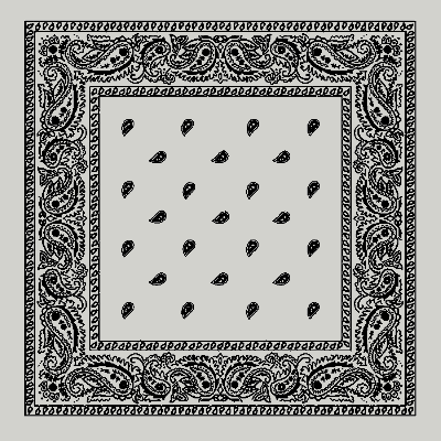 12pcs Light Grey Classic Paisley Handkerchiefs - Imported - 100% cotton