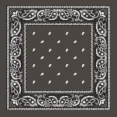 600pcs Dark Grey Paisley Handkerchiefs - Case - 50 Dozen 22x22