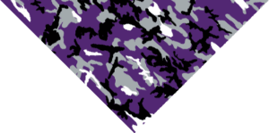 A patterned surface displays irregular shapes in purple  gray  and black  blending together in a camouflage design that creates a multi-tonal effect on a diagonal layout.