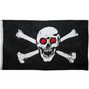 Red Skull Flag - 3ft x 5ft Polyester - Imported