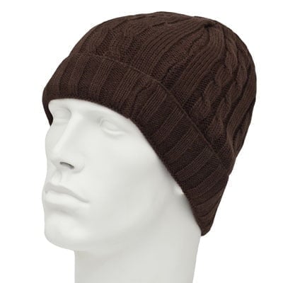 Womens Cable Knit Hat - Cuffed - Acrylic - Imported