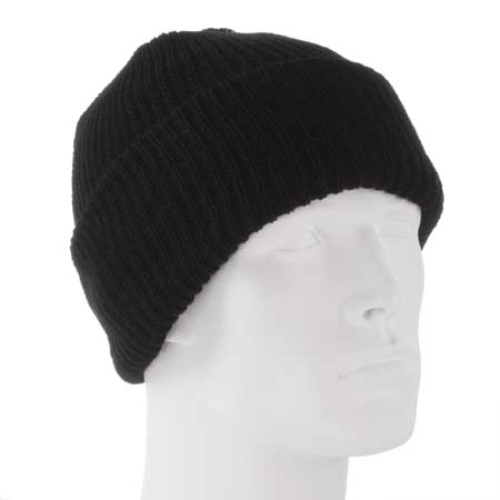 Value Knit - Black Ski Hat - SINgle Piece - MADE IN USA