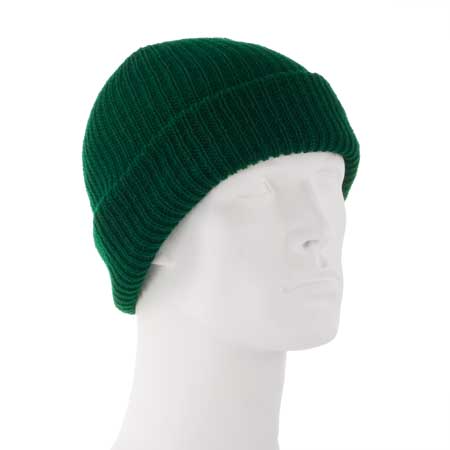 Value Knit - Hunter Green Ski Hat - SINgle Piece - MADE IN USA