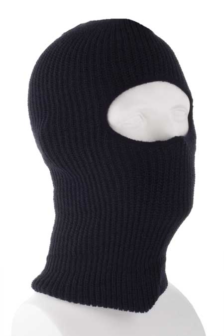 Value Knit - Navy Blue One Hole Facemask - SINgle Piece - MADE IN USA