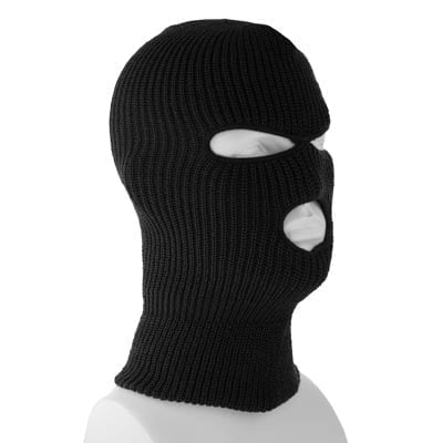 Black USA Made Superstretch Full Face Ski Mask - Single Piece