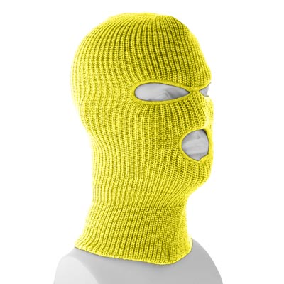 Safety Yellow USA Made Superstretch Full Face Ski Mask - Single Piece