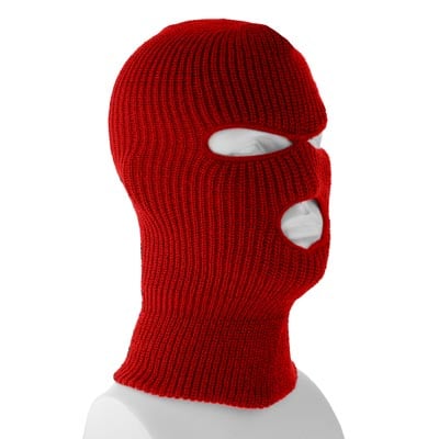 Red USA Made Superstretch Full Face Ski Mask - Single Piece