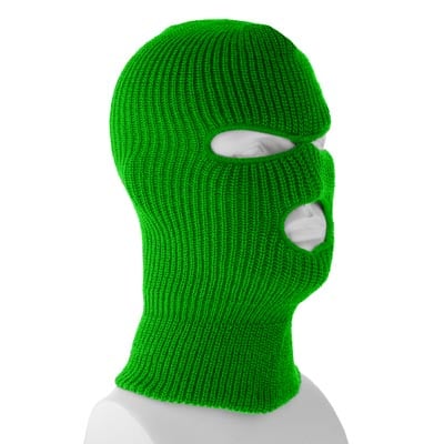 Kelly Green USA Made Superstretch Full Face Ski Mask - Dozen Packed