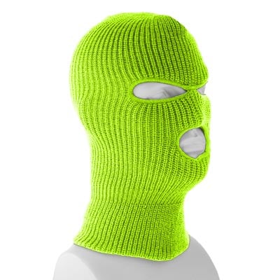 Florescent Green USA Made Superstretch Full Face Ski Mask - Single Piece