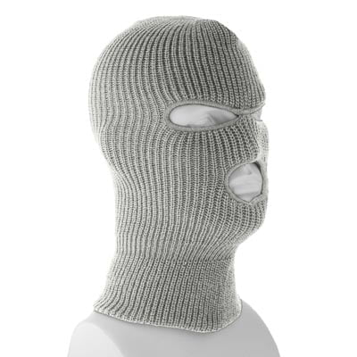 Light Gray USA Made Superstretch Full Face Ski Mask - Single Piece