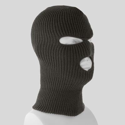 Charcoal Heather USA Made Superstretch Full Face Ski Mask - Single Piece