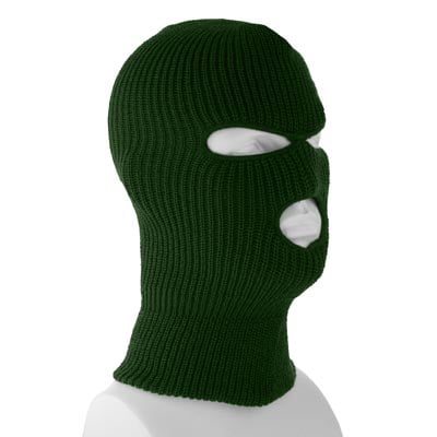 Hunter Green USA Made Superstretch Full Face Ski Mask - Single Piece