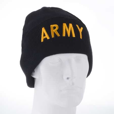 ARMY - Black Ski Hat - SINgle Piece - MADE IN USA