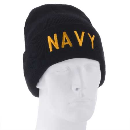 NAVY - Black Ski Hat - SINgle Piece - MADE IN USA