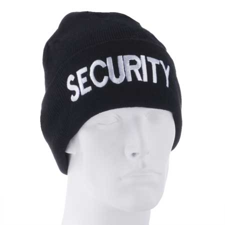 SECURITY - Black Ski Hat - SINgle Piece - MADE IN USA