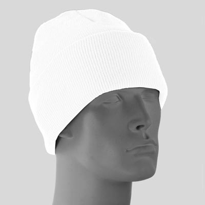 White ThINsulate Ski Hat - 40 gram - SINgle Piece - MADE IN USA