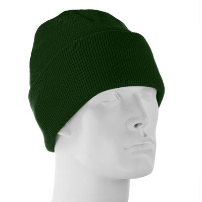 Hunter Green ThINsulate Ski Hat - 40 gram - SINgle Piece - MADE IN USA