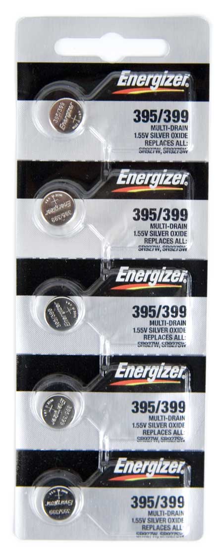 395 399 Silver Oxide Battery - Manufactured by Energizer - 5 Batteries - One Pack