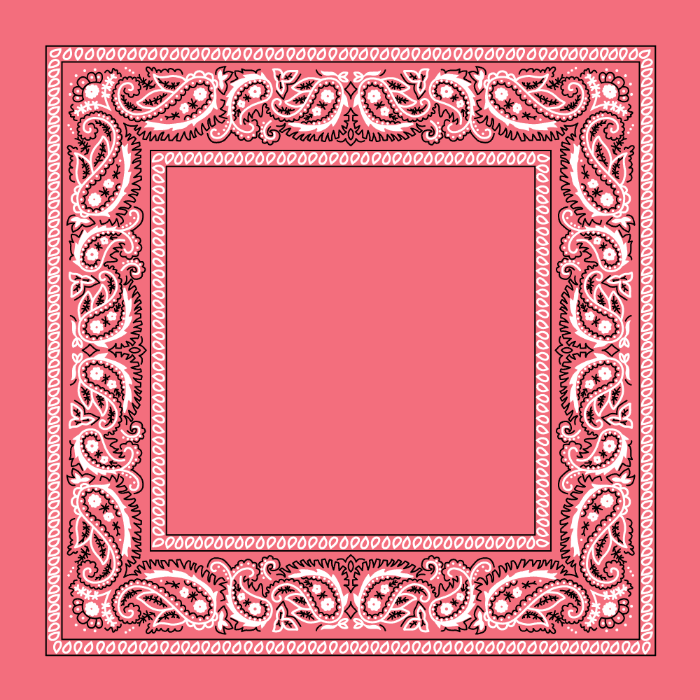 12-pack Pink Classic Open Center Paisley Bandana - 22x22 Inches