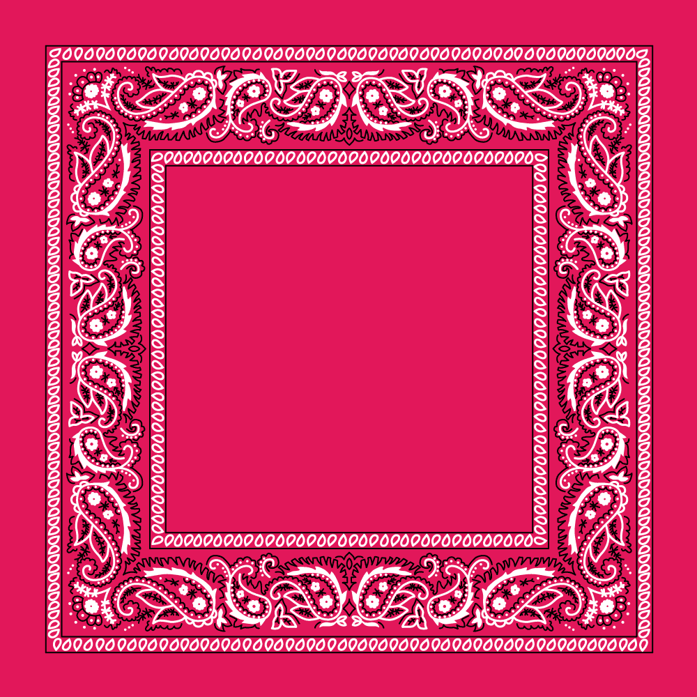 12-pack Hot Pink Classic Open Center Paisley Bandana - 22x22 Inches