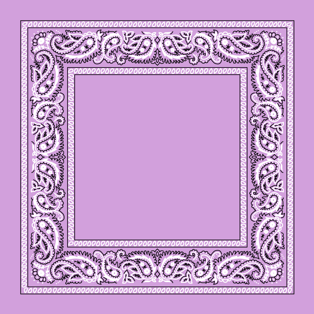 Lilac Open Center Paisley BANDANA - Single Piece 22x22