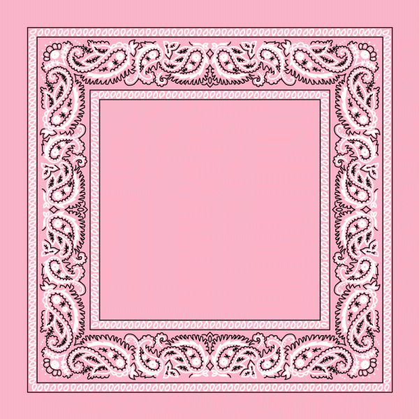 Light Pink Open Center Paisley Bandana - Single Piece 22x22