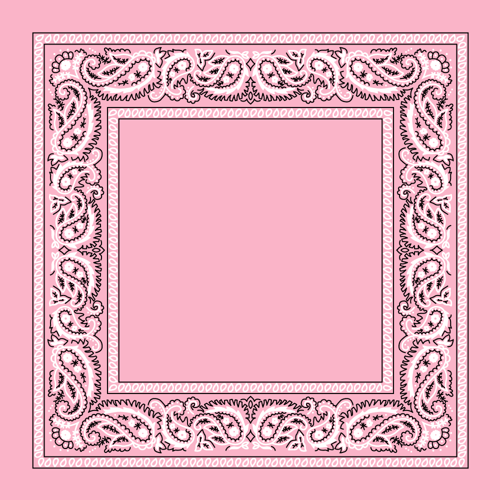 12-pack Light Pink Classic Open Center Paisley Bandana - 22x22 Inches