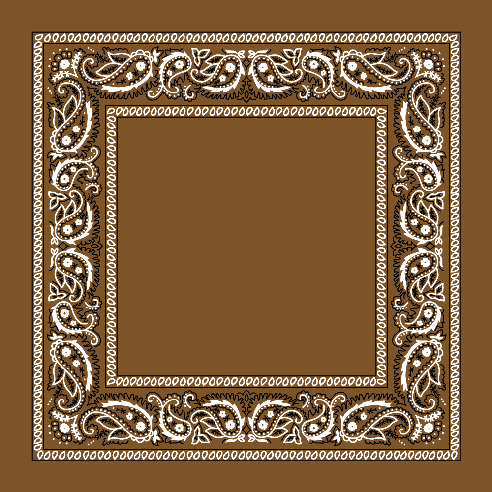 1pc Brown  Open Center Paisley Imported 100% Cotton 22