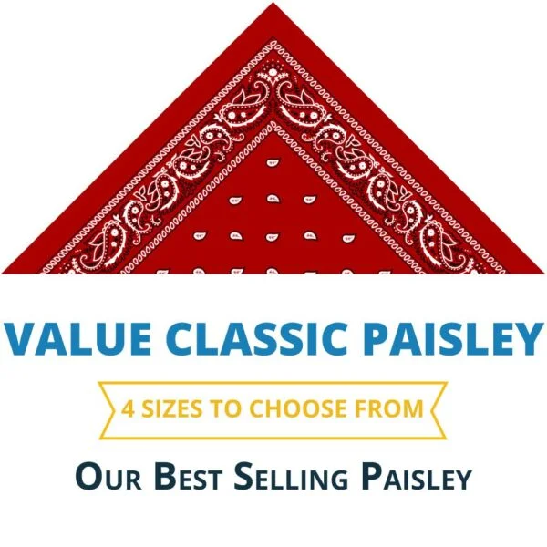 Value Classic Paisley Bandana Imported 100% Cotton
