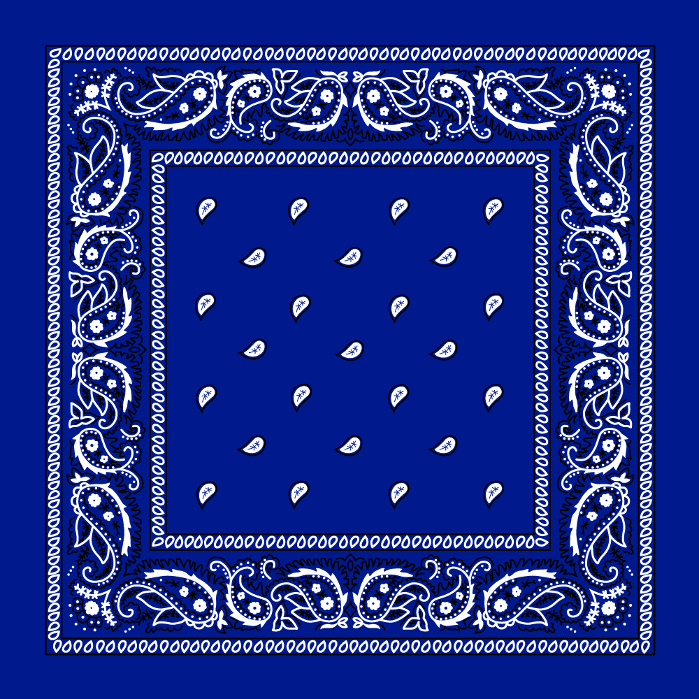12pcs Royal Blue Blue  Paisley Bandana 100% Cotton  14 x 14